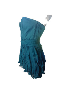 Vintage‎ French Connection cotton party dress Teal 8